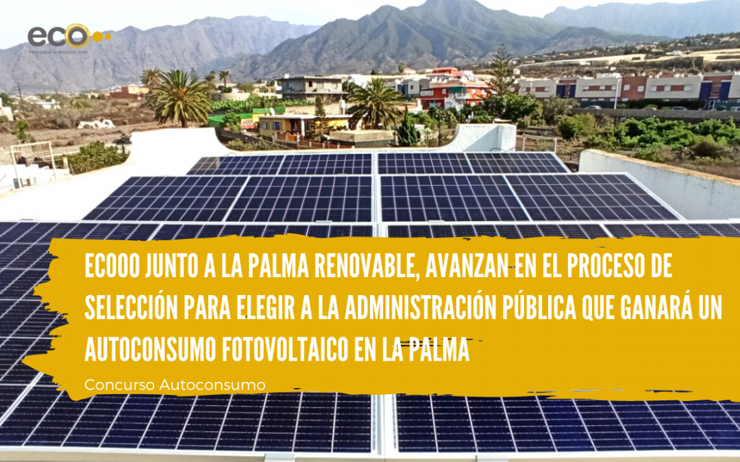 Ecooo junto a La Palma Renovable, avanzan en el proceso de selección para elegir a la administración pública que ganará un autoconsumo fotovoltaico en La Palma